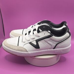 Vans Classic White and Black Low Tops Lowland Women's 6 Or Boys 4.5